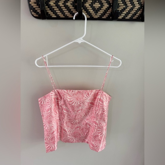 Vineyard Vines The Tuckernuck Tank Top - Silk - Pink Shell Print - Size 14 - NWT - Picture 1 of 9